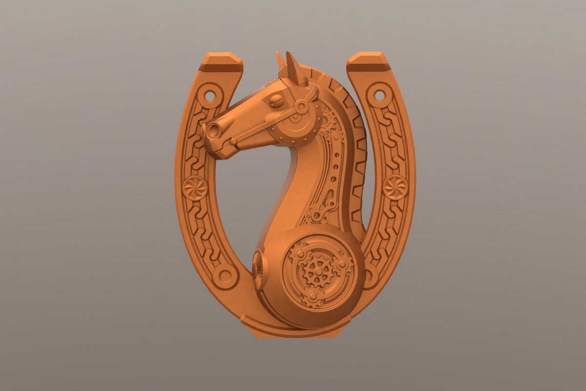 Подкова с конём