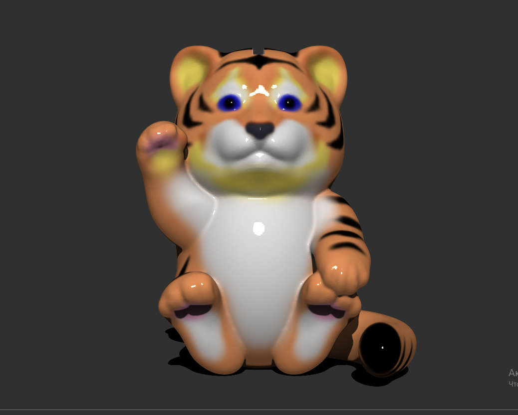 КОПИЛКА ТИГР НА ПОДАРОК 3Д МОДЕЛЬ ХАЙ ЛОУ ПОЛИ