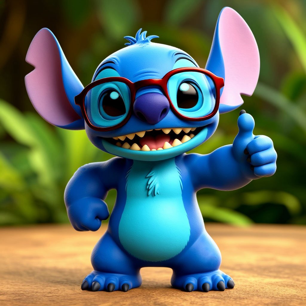 3D-модель "Стич в очках"