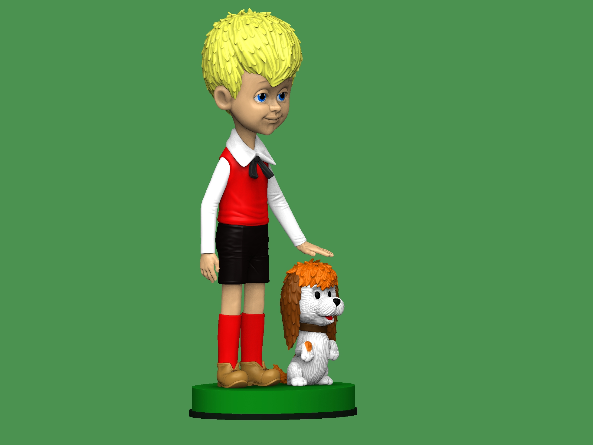 Малыш с собачкой из  м-ф " Карлсон, который живёт на крыше" для 3д печати STL