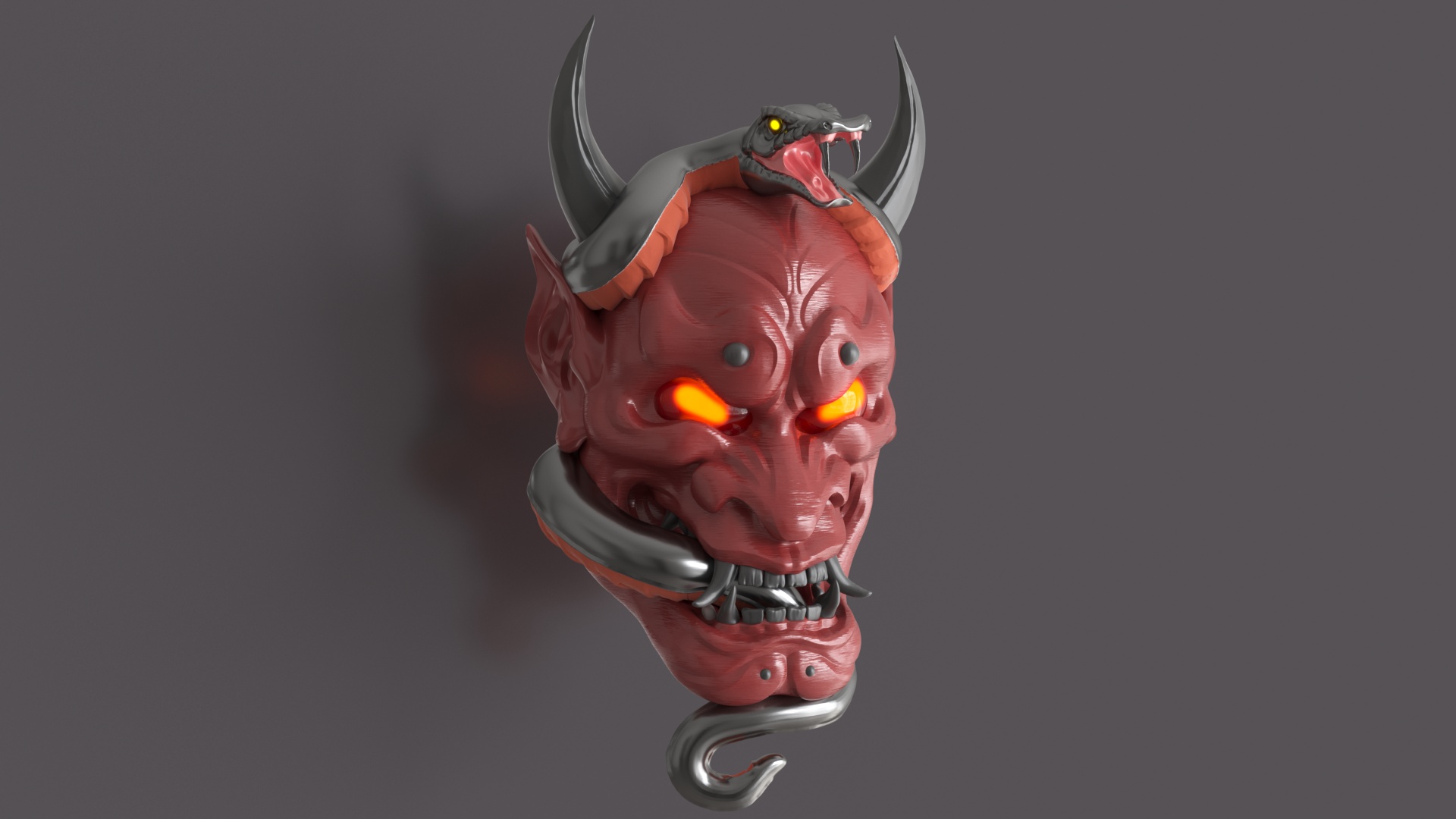 Half demon shinobi. Маска японского демона 3д модель. Японские маски шиноби.