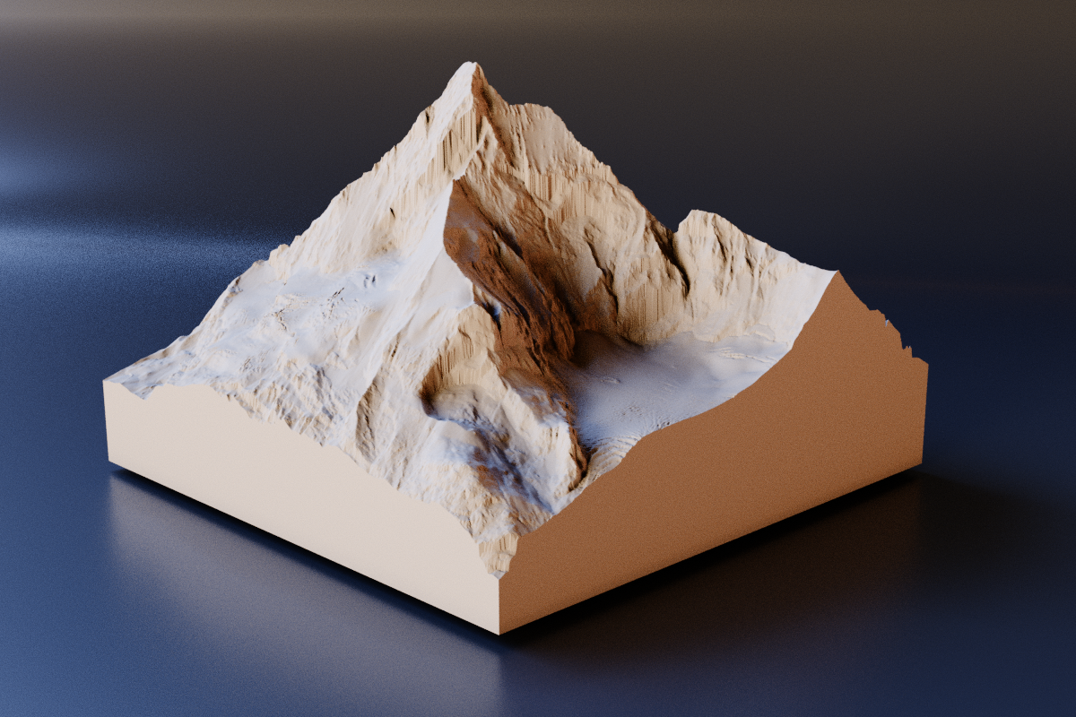3D STL-модель горы Маттерхорн (Швейцария)