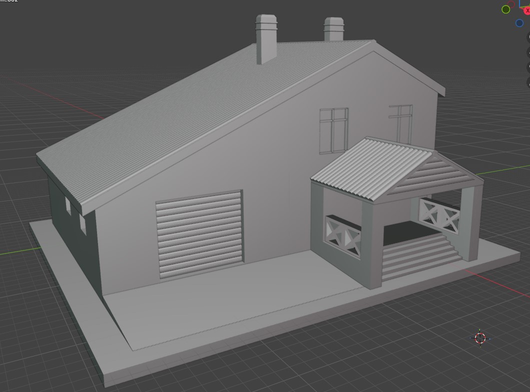 дом с крыльцом и гаражом