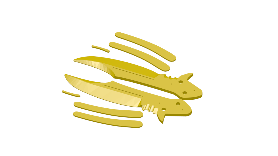 Нож-бабочка под печать на 3D принтере