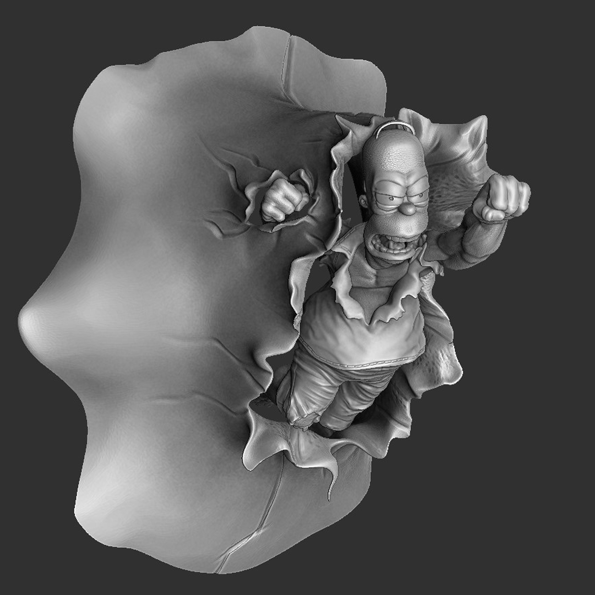 Гомер Симпсон как Халк для 3D печати. Сборная модель.