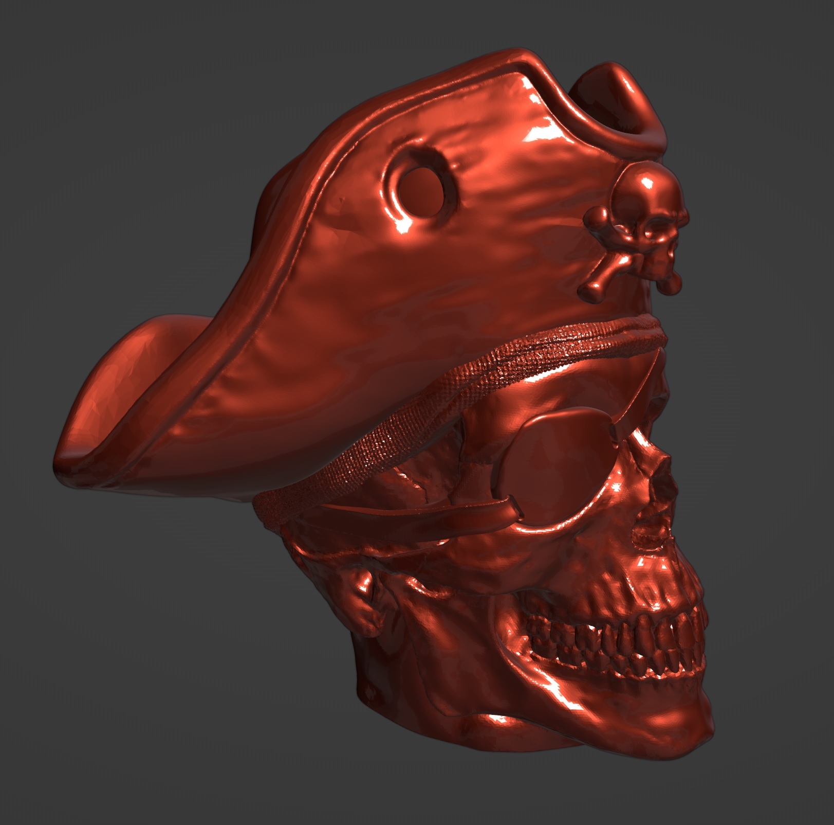 Череп пират колпачок STL