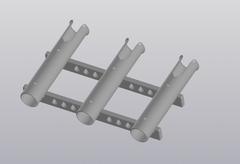 Тройной держатель для спиннингов в лодку