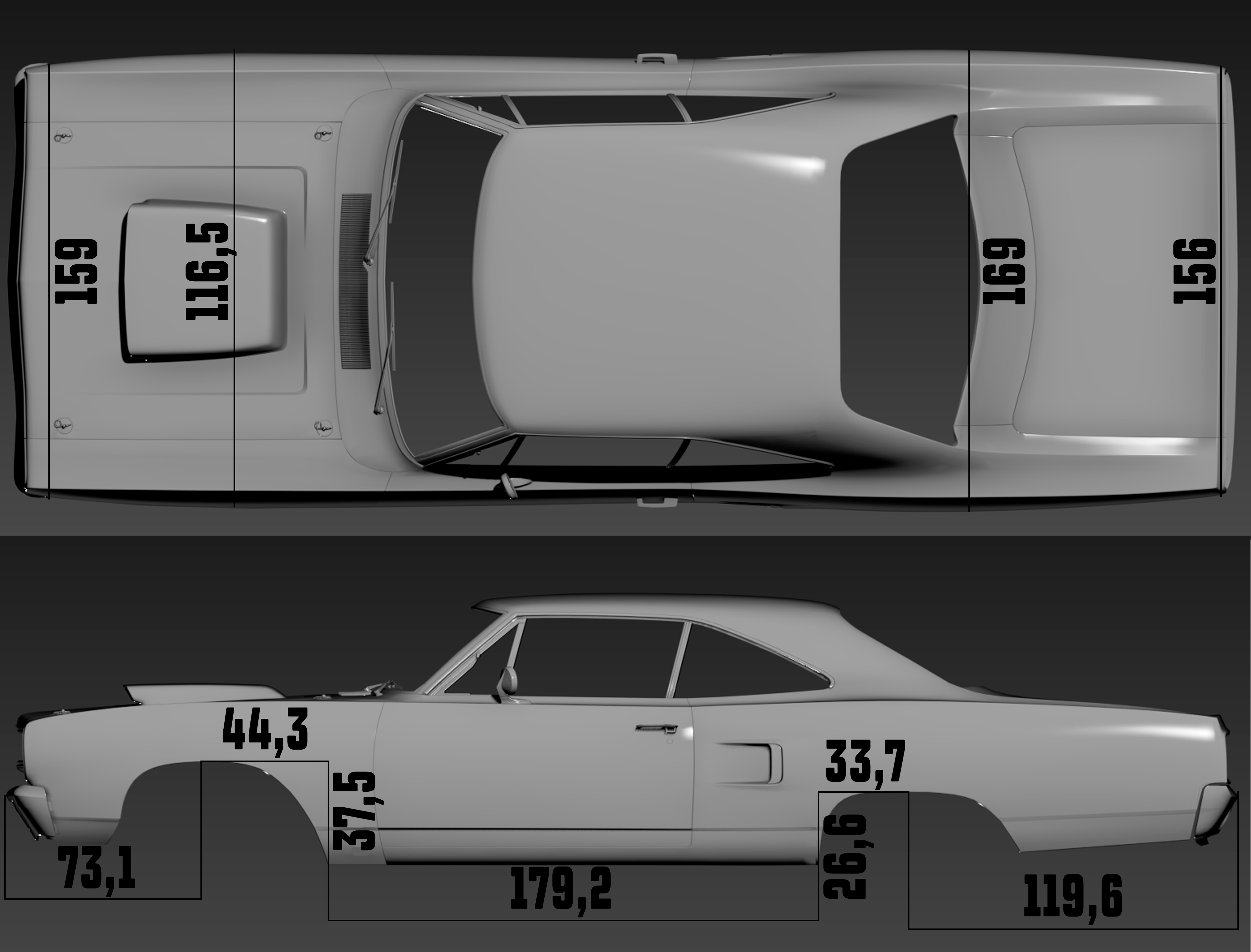 RC кузов 1:10 Plymouth Roadrunner