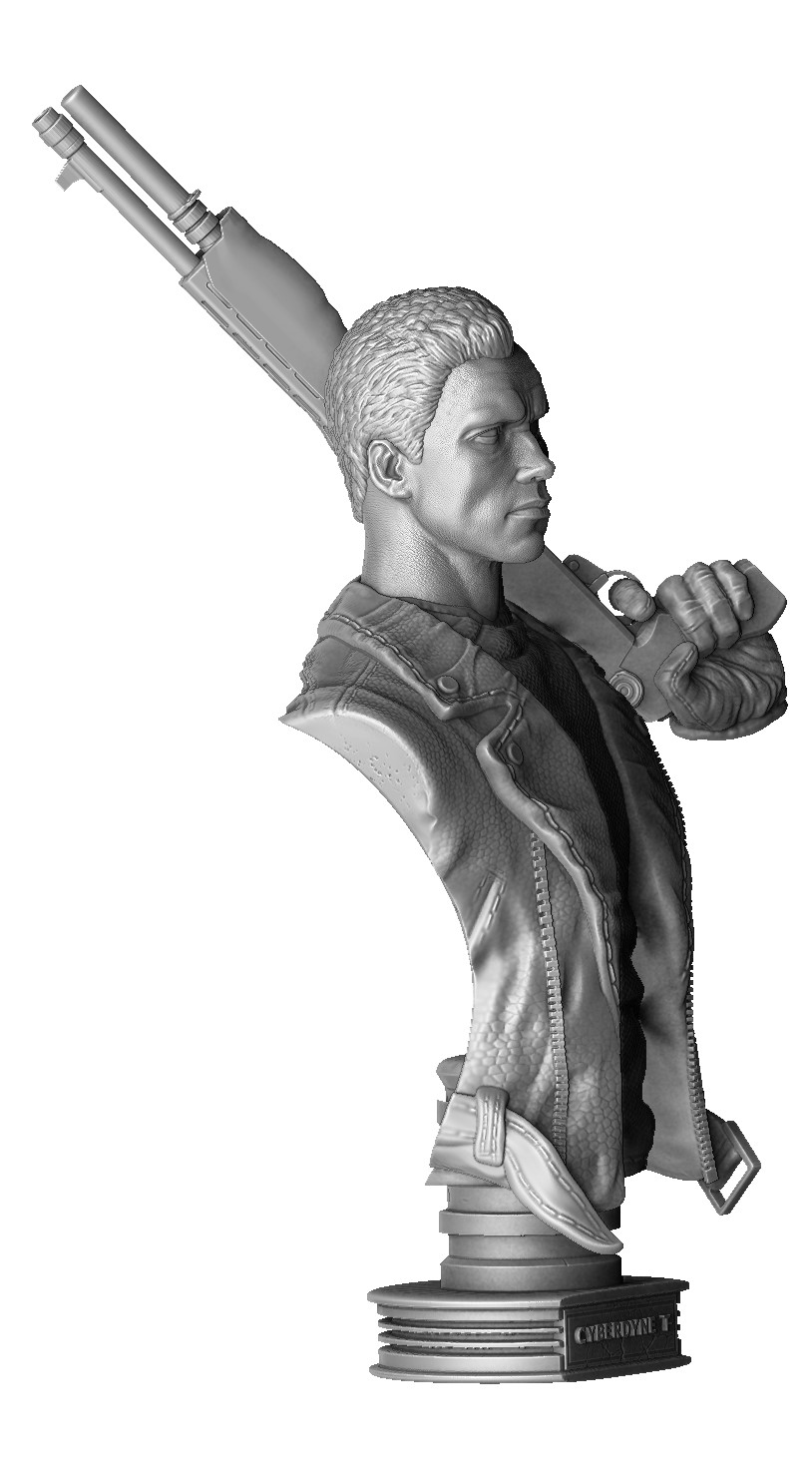 Бюст вооруженного терминатора T-800 (5 видов головы).