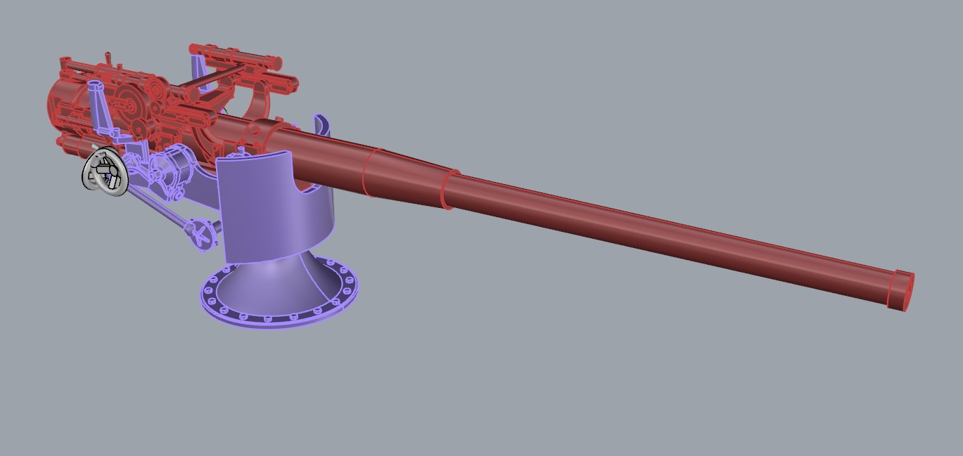 102  мм пушка  ОСЗ  в  масштабе 1/100