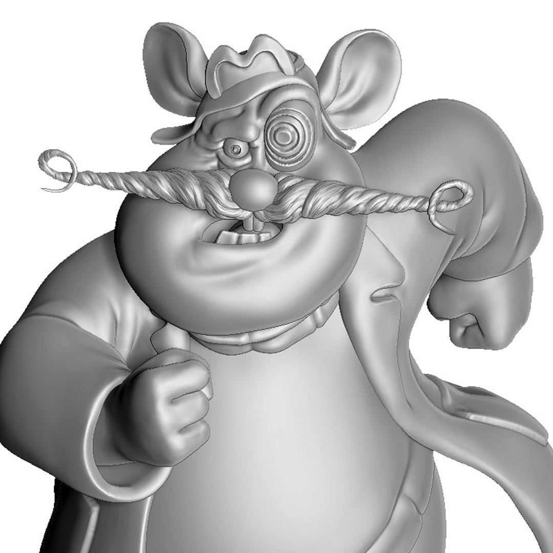 Мышь Рокфор из мультсериала "Чип и Дейл спешат на помощь". Для 3D печати. STL, OBJ, ZTL.