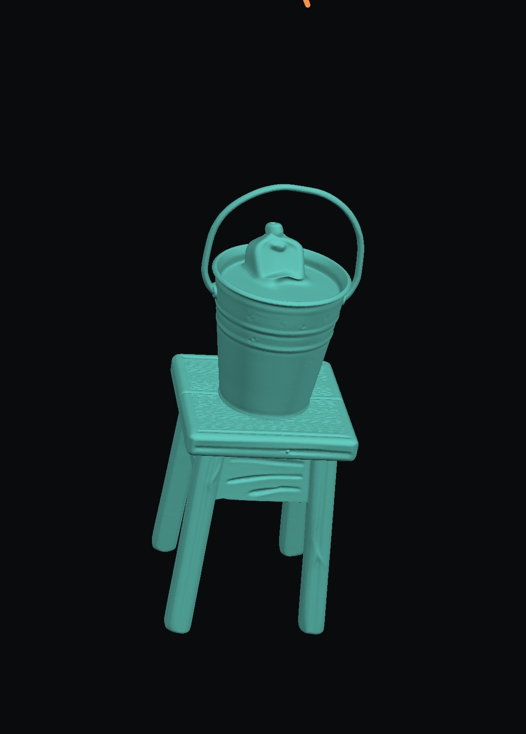 Ведро на табурете брелок