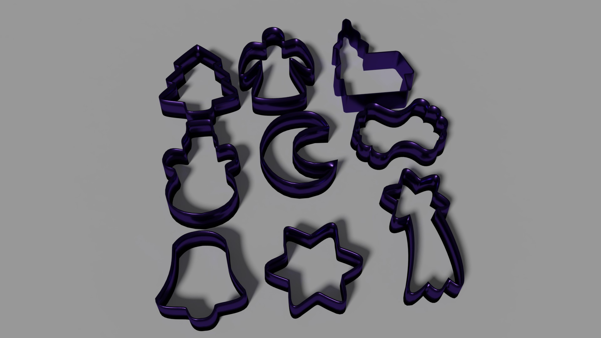 Вырубки для теста - Новогодняя тема, 9 фигур