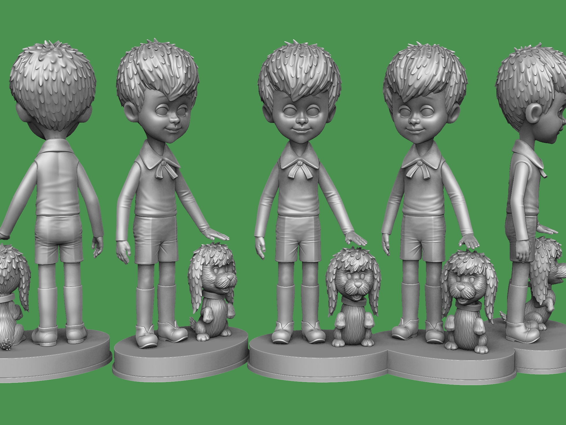 Малыш с собачкой из  м-ф " Карлсон, который живёт на крыше" для 3д печати STL