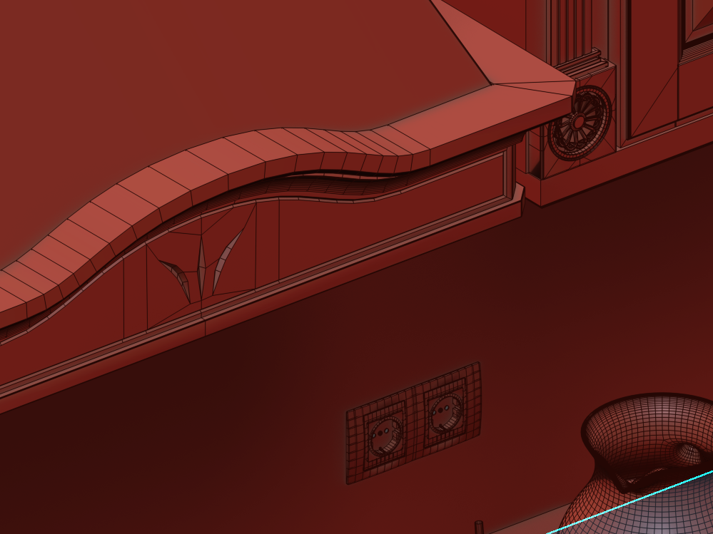 Кухня интерьер Классика Модель 3DSMAX Массив