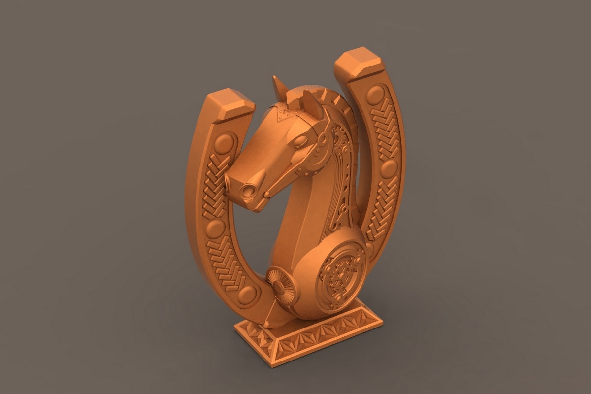 Подкова с конём