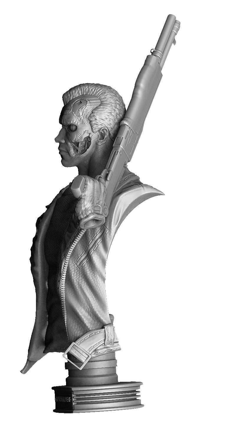 Бюст вооруженного терминатора T-800 (5 видов головы).