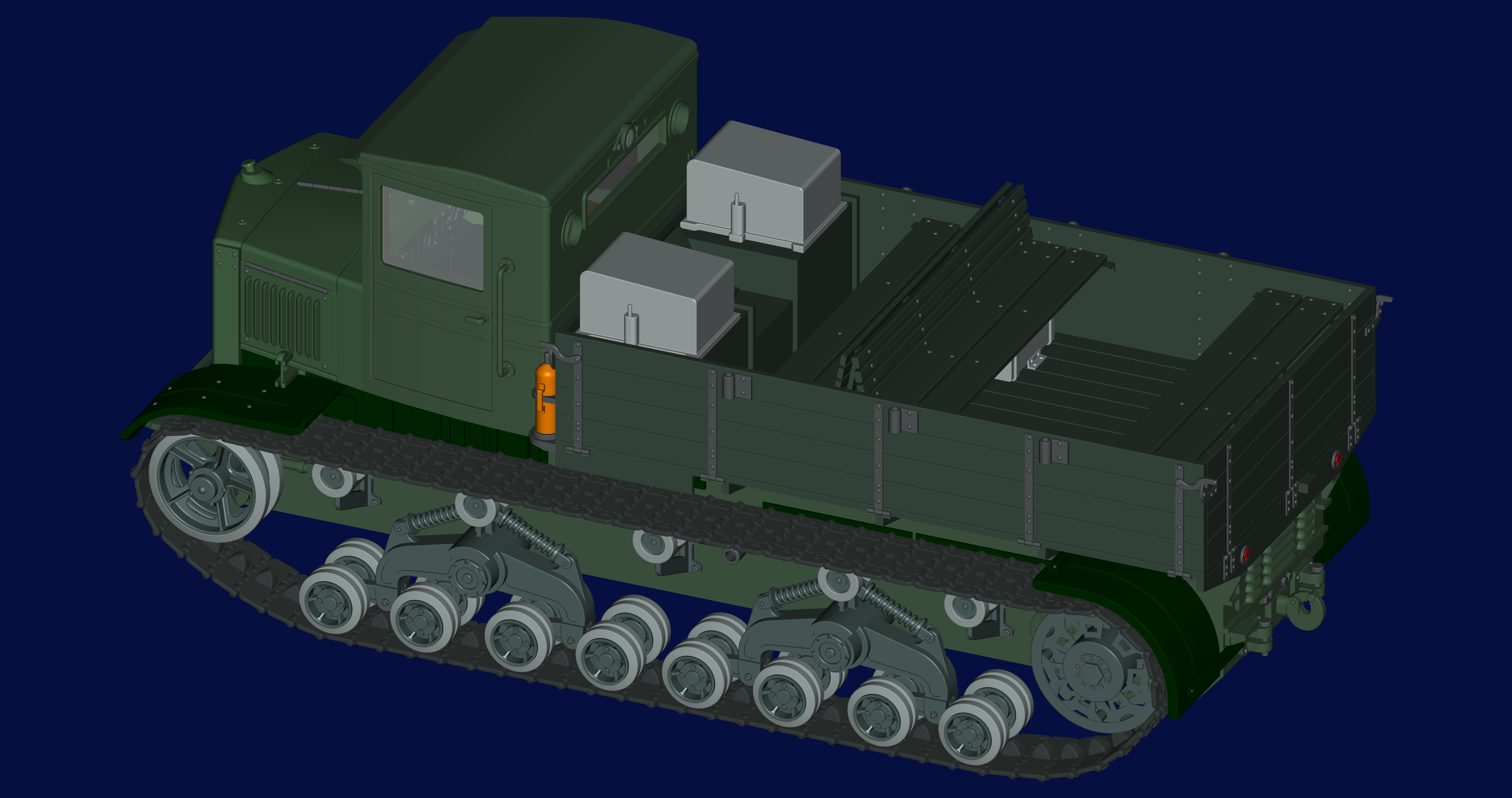 тяжелый артиллерийский тягач "Ворошиловец" м1:43