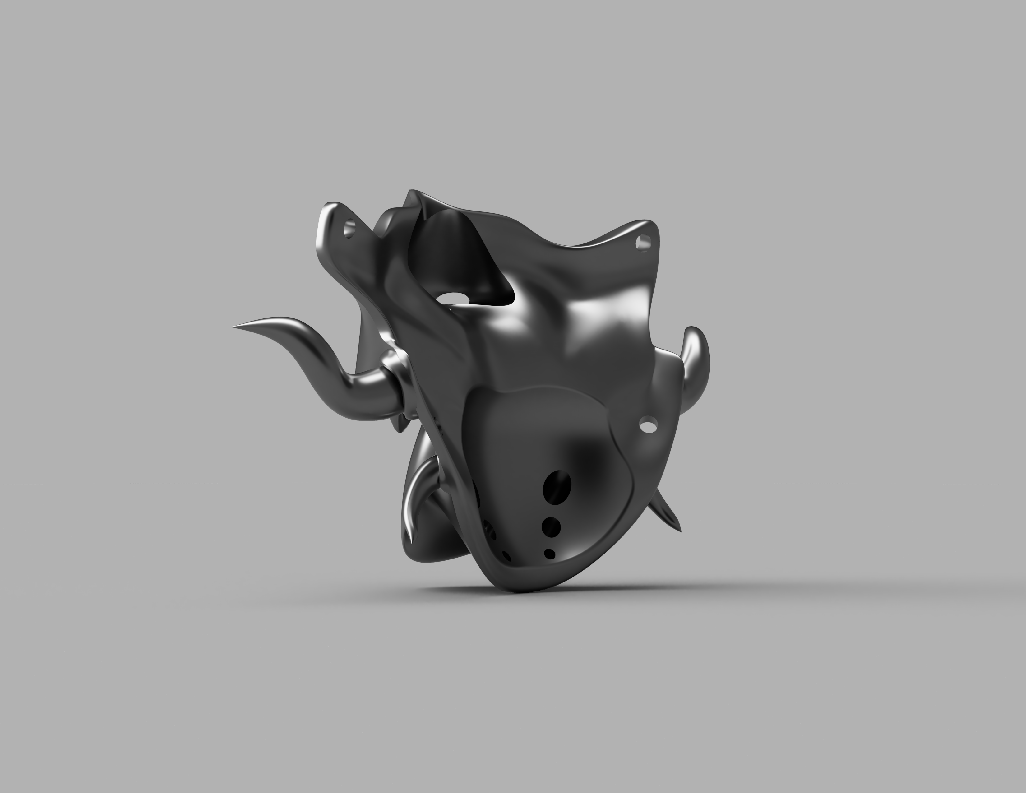 Самурайская маска мэнпо в духе демонов Они