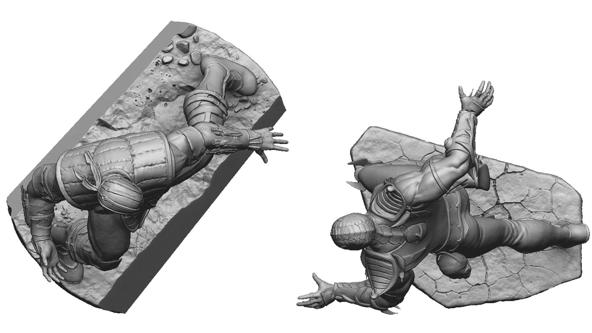 SUB-ZERO MKX VS SCORPION MK9 FOR 3D PRINT