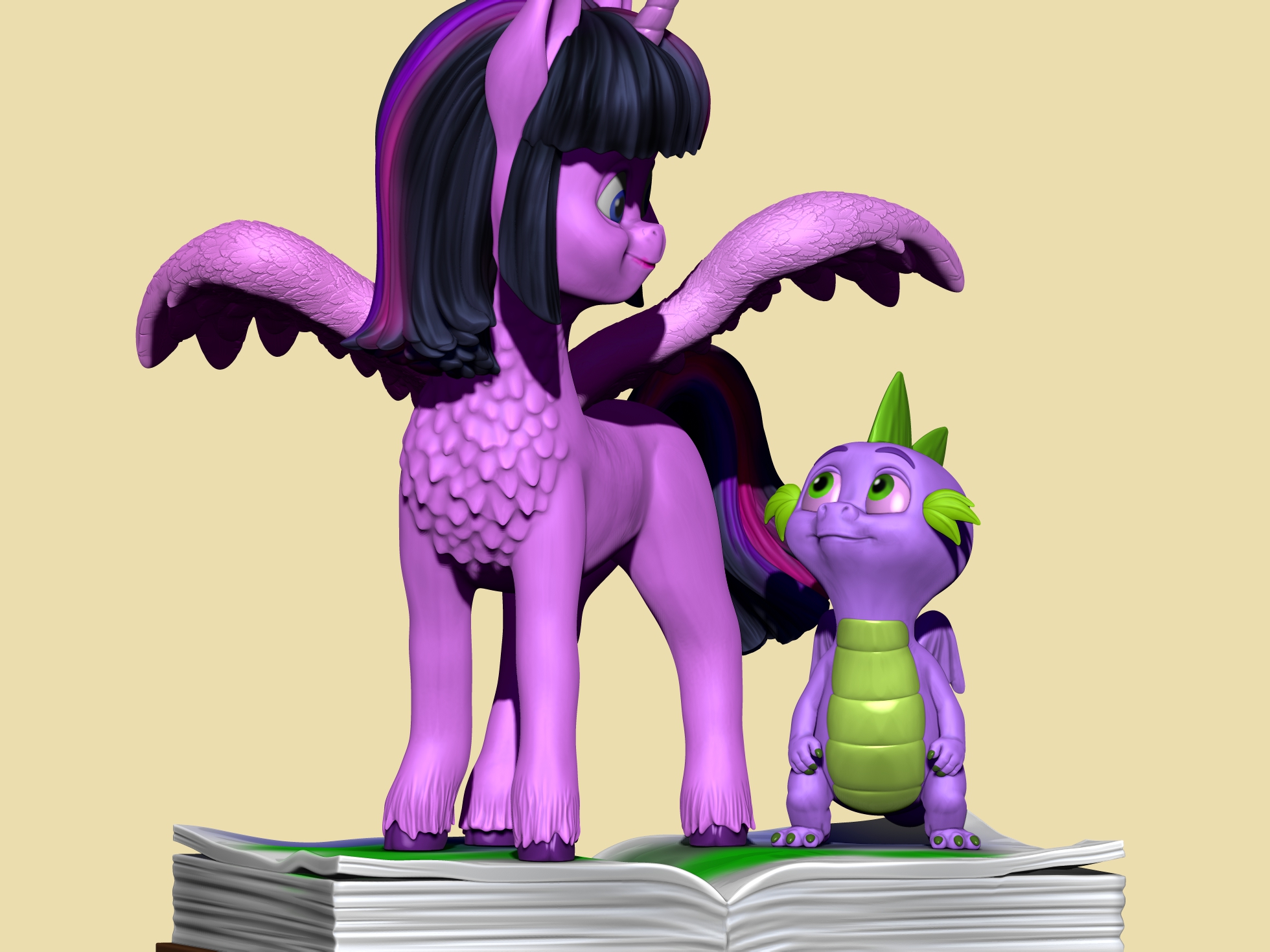 Искорка и Спайк. My little pony STL