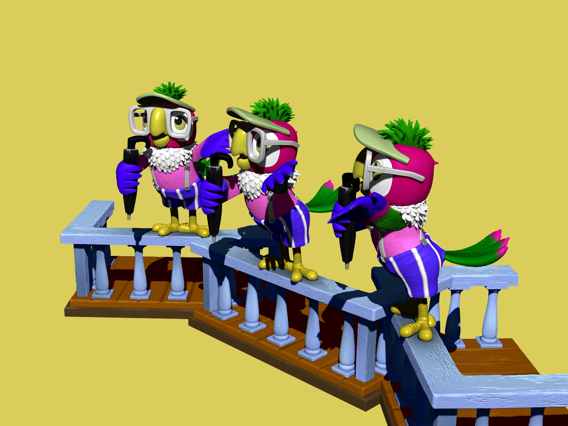 Попугай Кеша для 3д печати. Летний вариант. STL