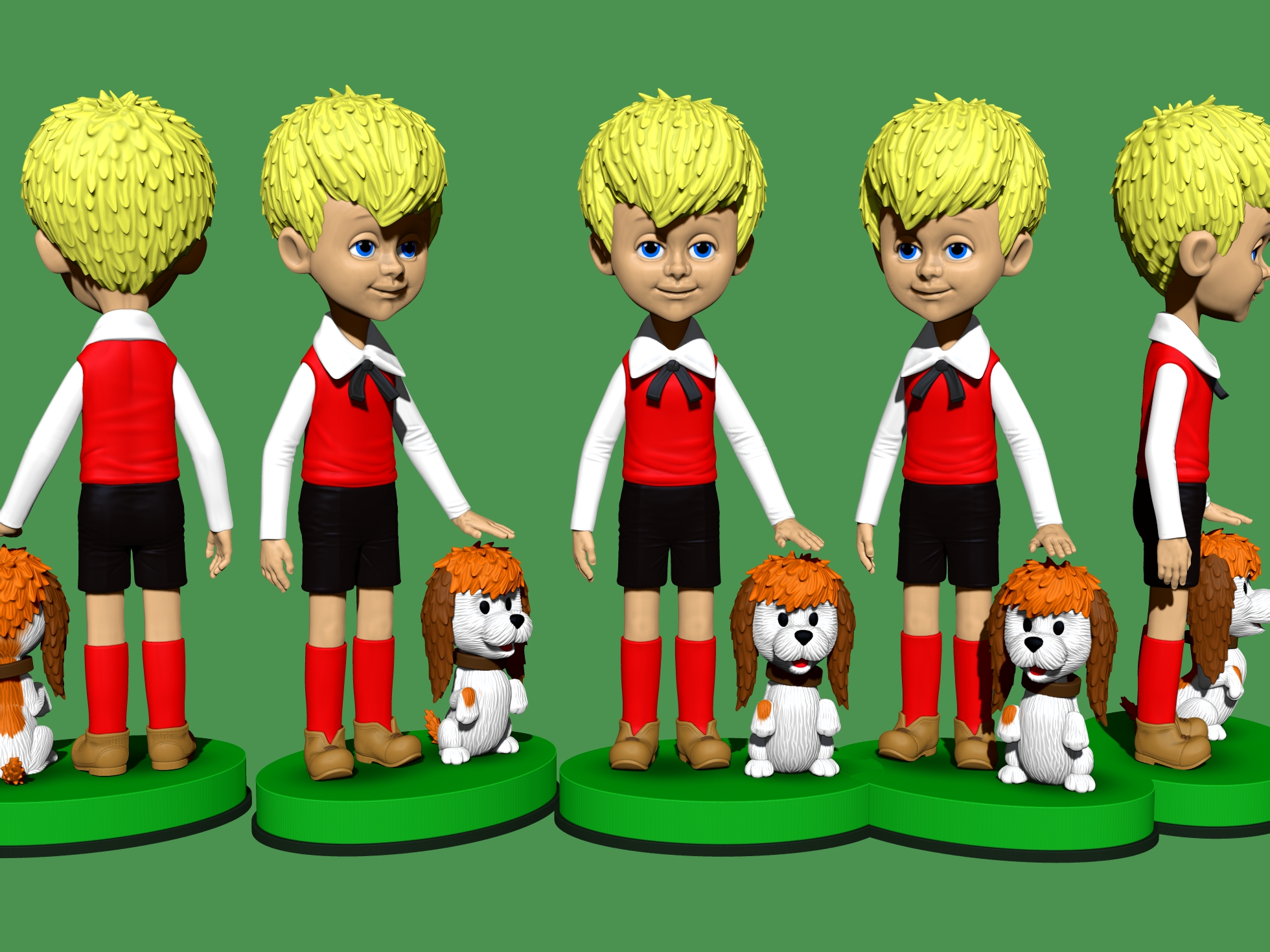 Малыш с собачкой из  м-ф " Карлсон, который живёт на крыше" для 3д печати STL