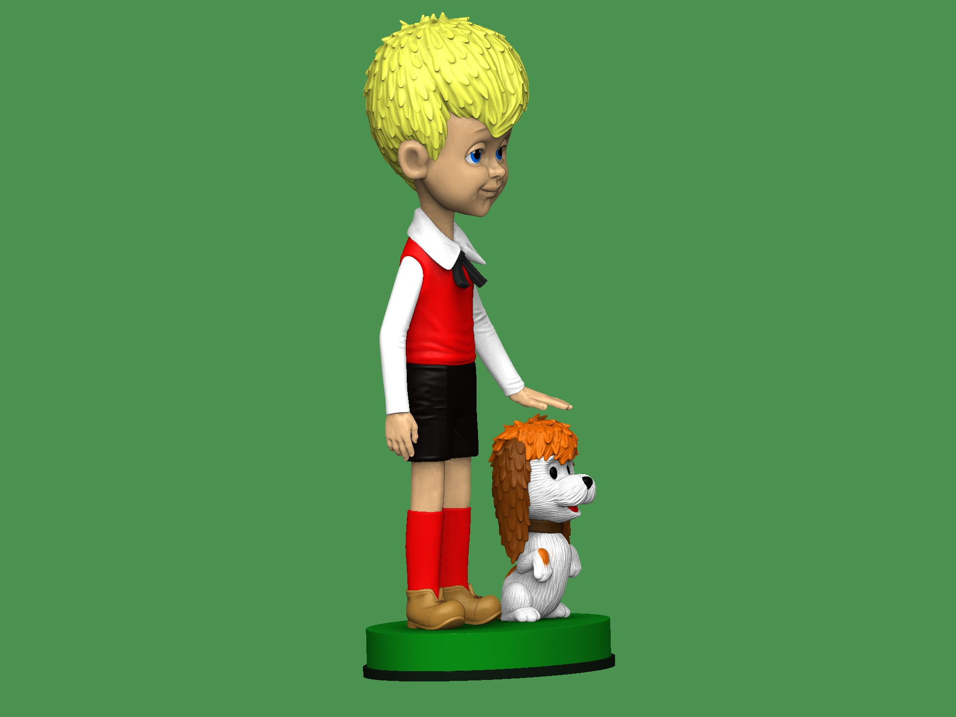 Малыш с собачкой из  м-ф " Карлсон, который живёт на крыше" для 3д печати STL