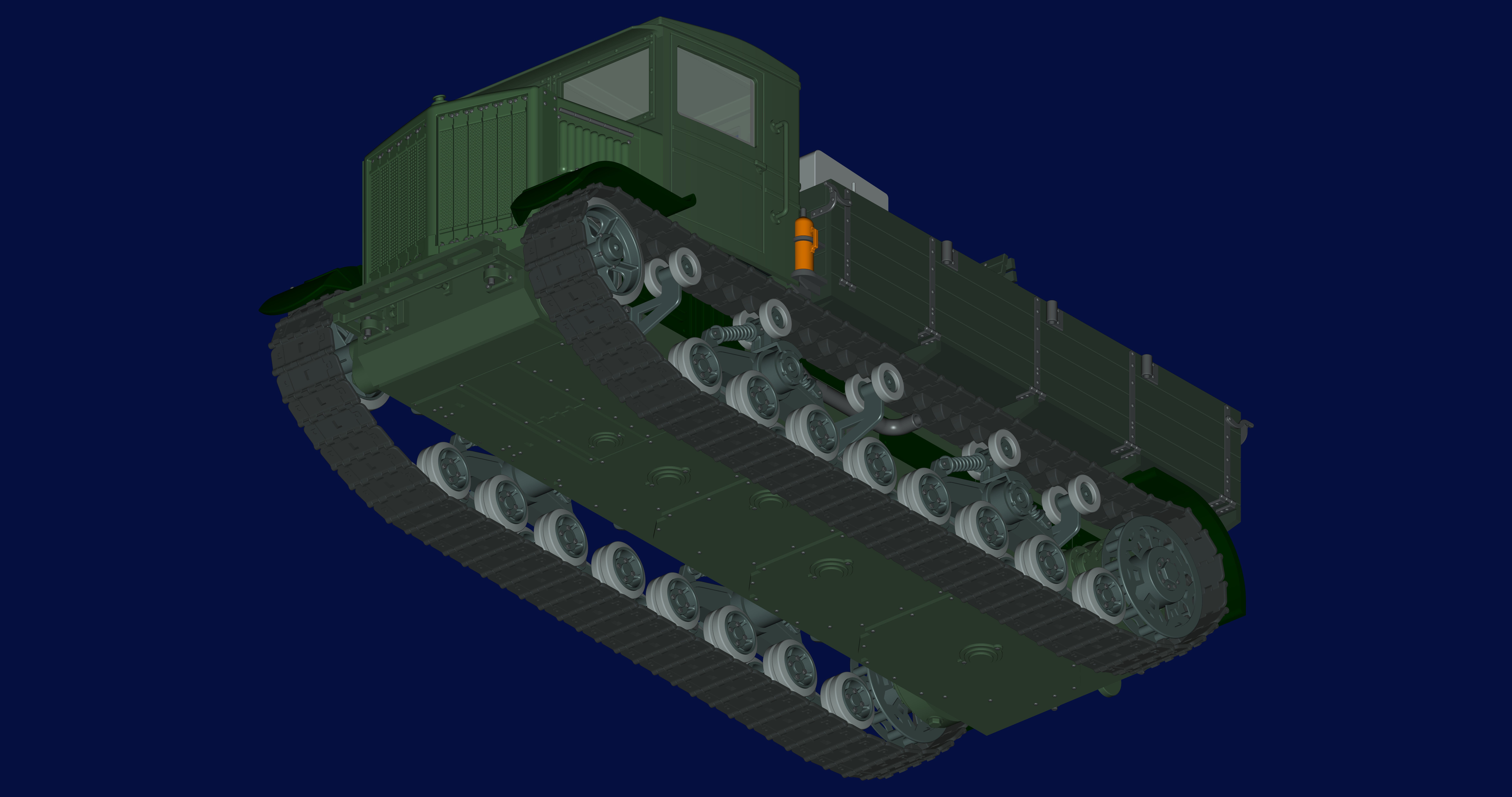 тяжелый артиллерийский тягач "Ворошиловец" м1:43