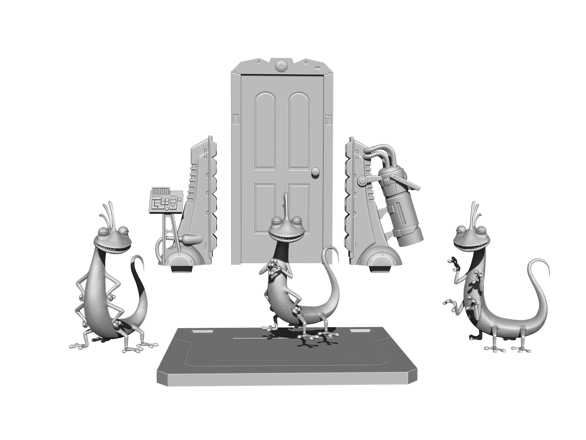 Рендалл. 3 варианта персонажа. Monsters INC. STL