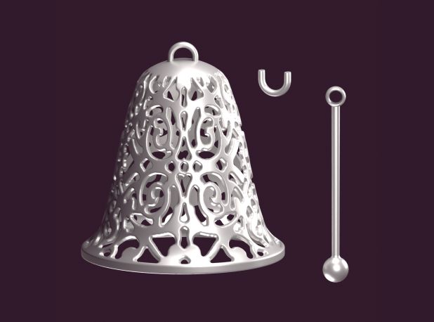 3д модель резной колокольчик