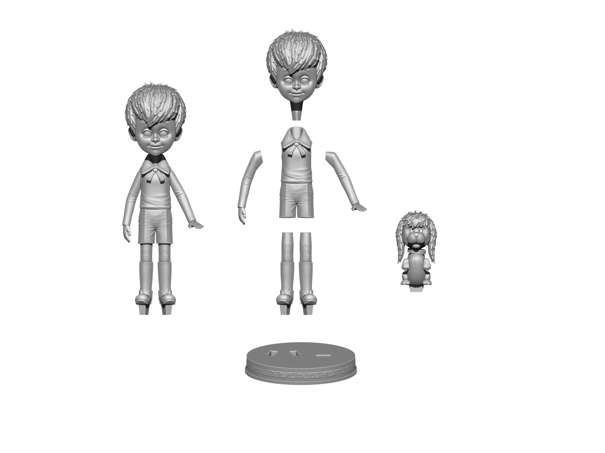 Малыш с собачкой из  м-ф " Карлсон, который живёт на крыше" для 3д печати STL