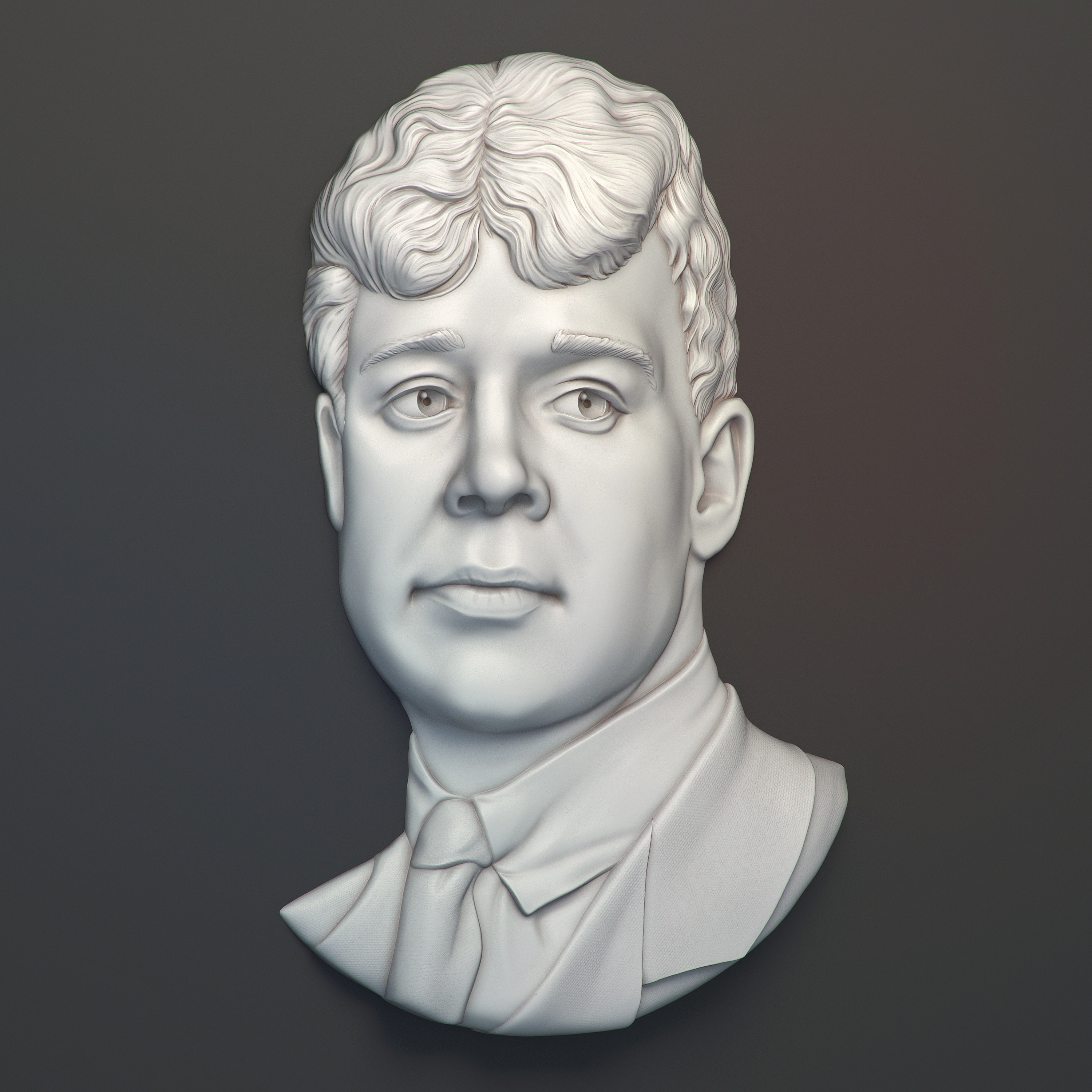 С. А. Есенин, барельеф по фото, 3d модель