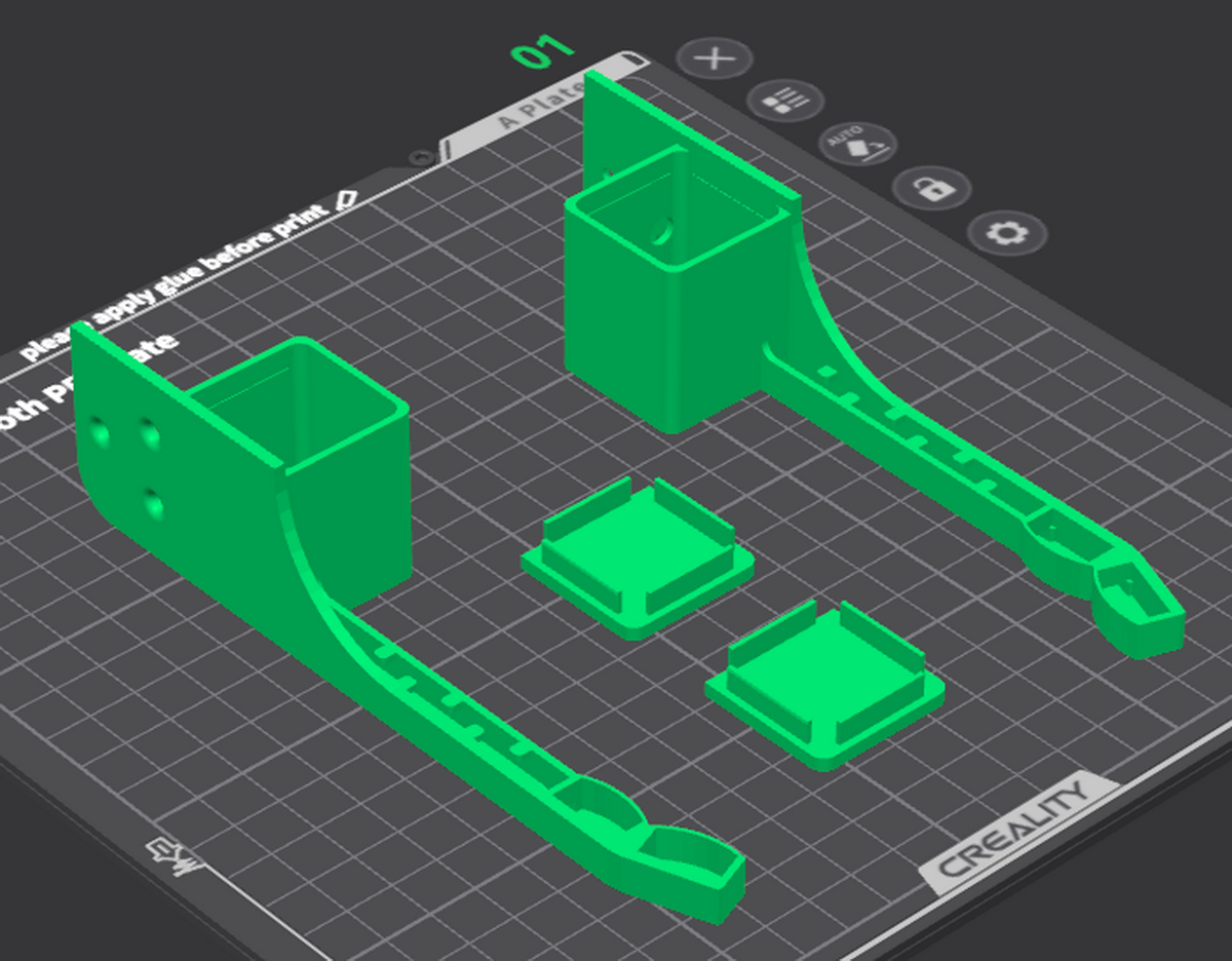 Комплект креплений верхней подсветки для Creality Ender 3 v3 SE. STL
