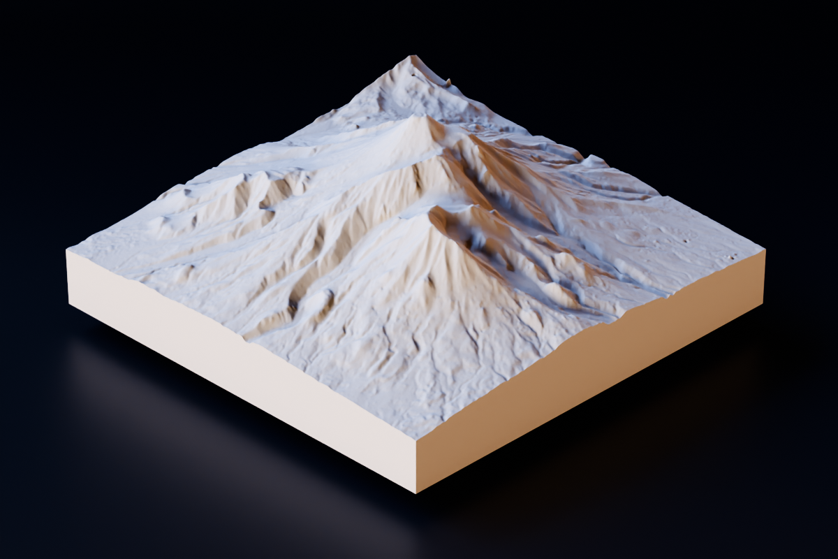 STL 3D-модель вулкана Авачинский