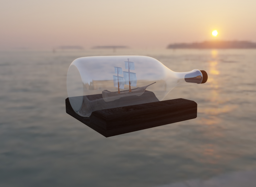 Продажа 3D-модели "Корабль в бутылке"