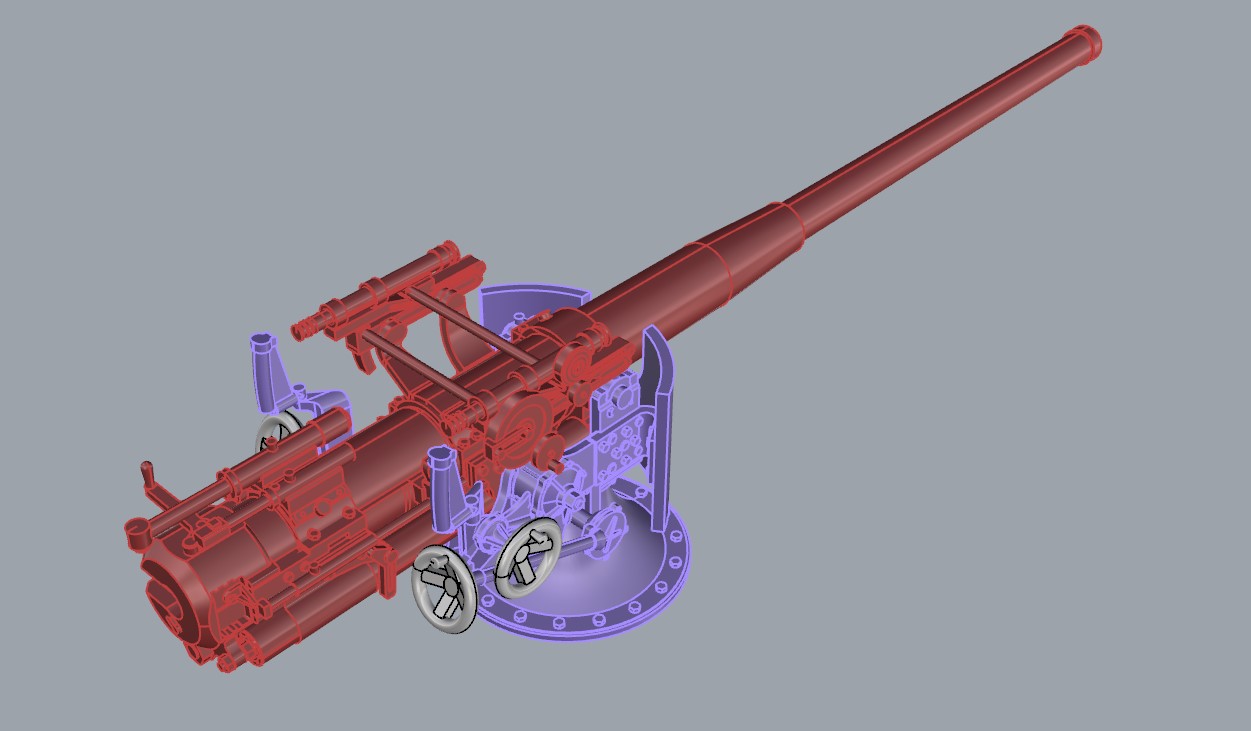102  мм пушка  ОСЗ  в  масштабе 1/100