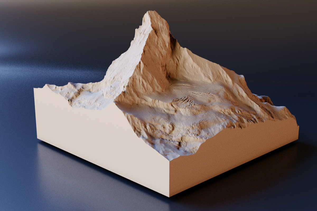 3D STL-модель горы Маттерхорн (Швейцария)