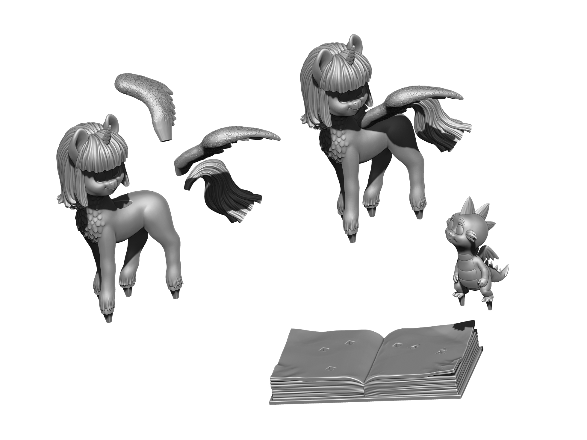 Искорка и Спайк. My little pony STL