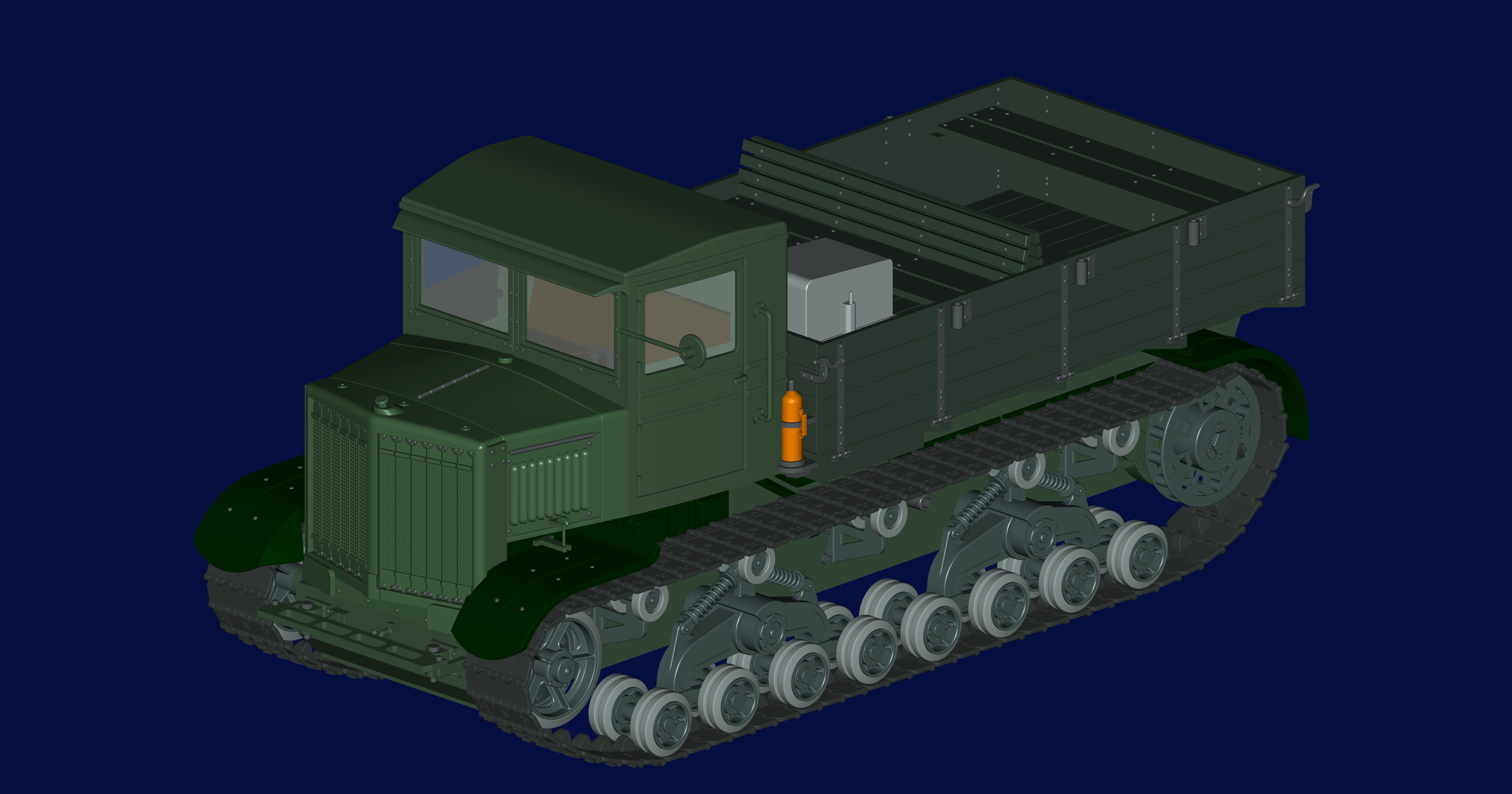 тяжелый артиллерийский тягач "Ворошиловец" м1:43