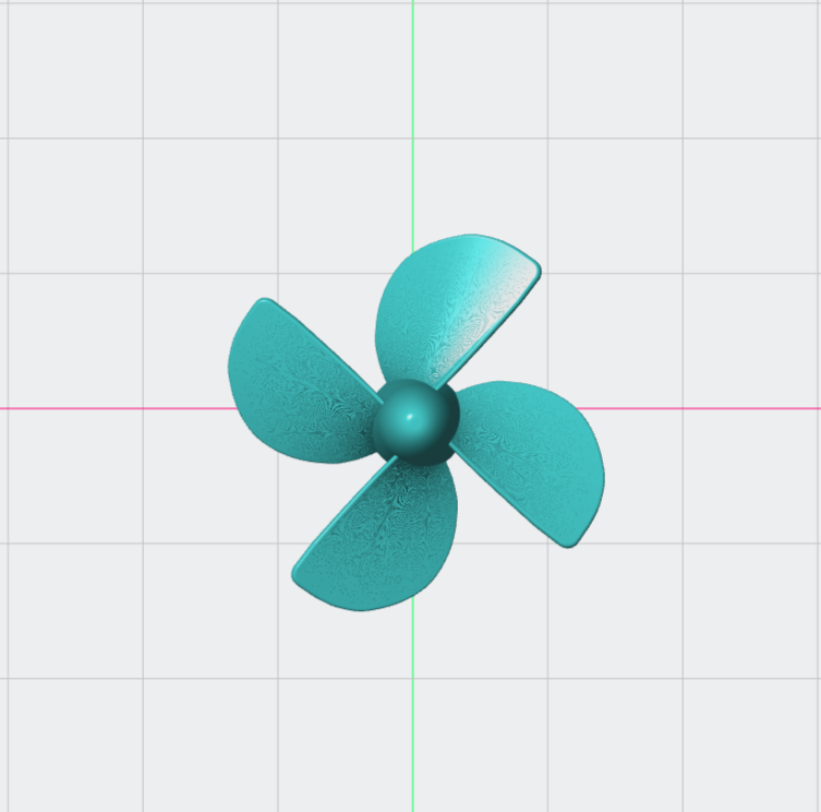 Гребной винт четырехлопастной для модели катера