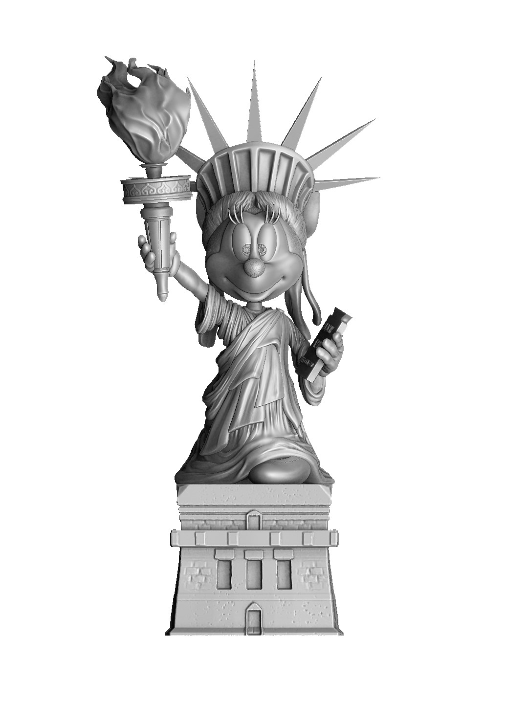 Минни Маус - статуя Свободы для 3д печати. STL