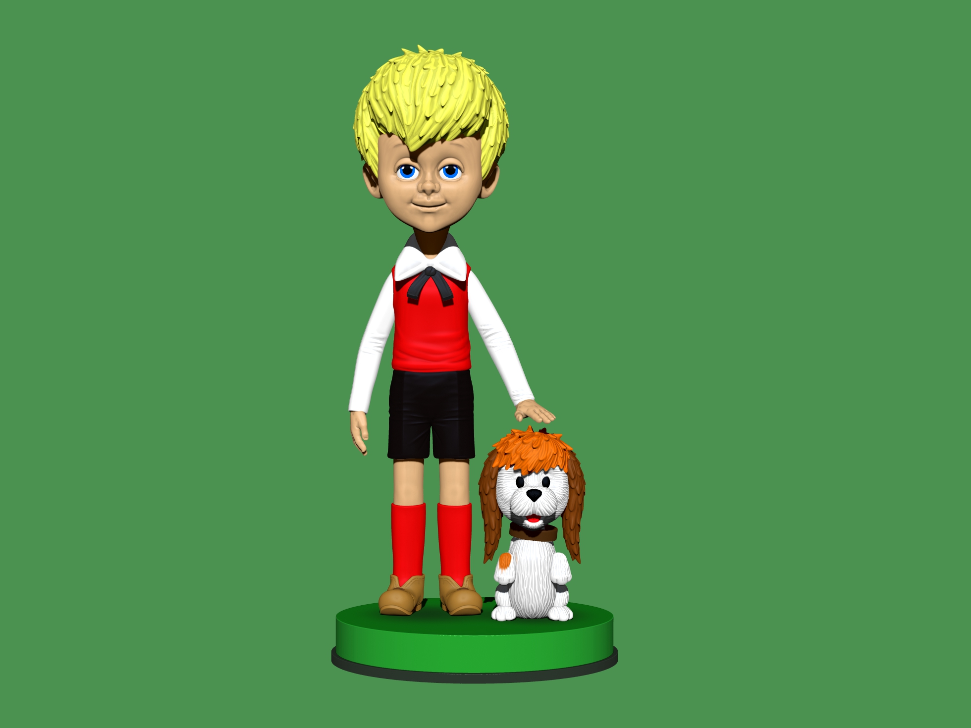 Малыш с собачкой из  м-ф " Карлсон, который живёт на крыше" для 3д печати STL