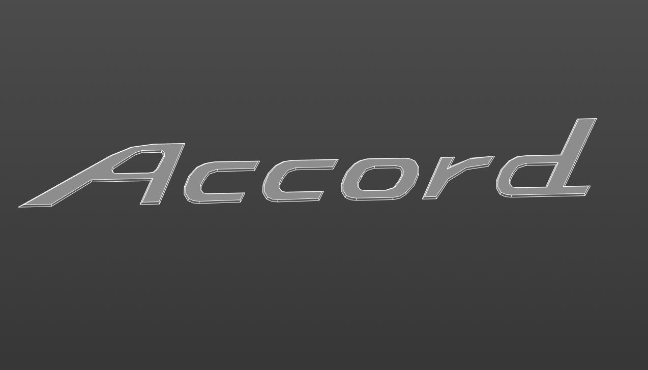 Accord. Буквы на багажник