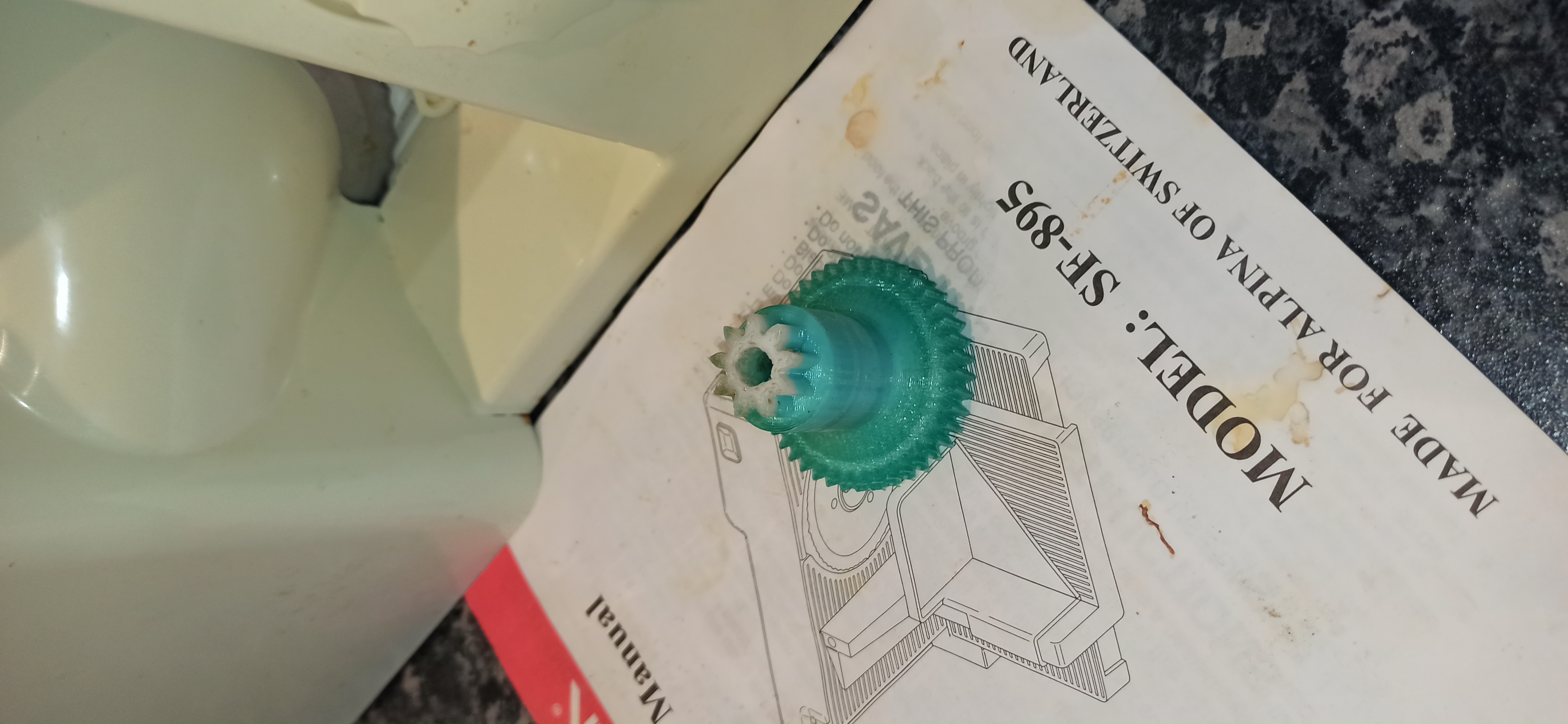 Meat slicer SF-895 (Швеция). Главная составная шестерня слайсера мяса.