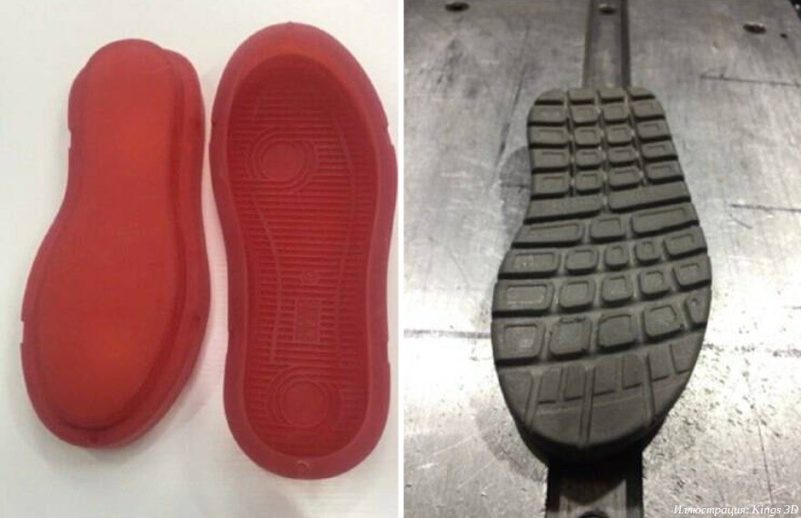 Готовая подошва. Полиуретан пример для обуви. Изготовление каблука для литья обуви из ПВХ.