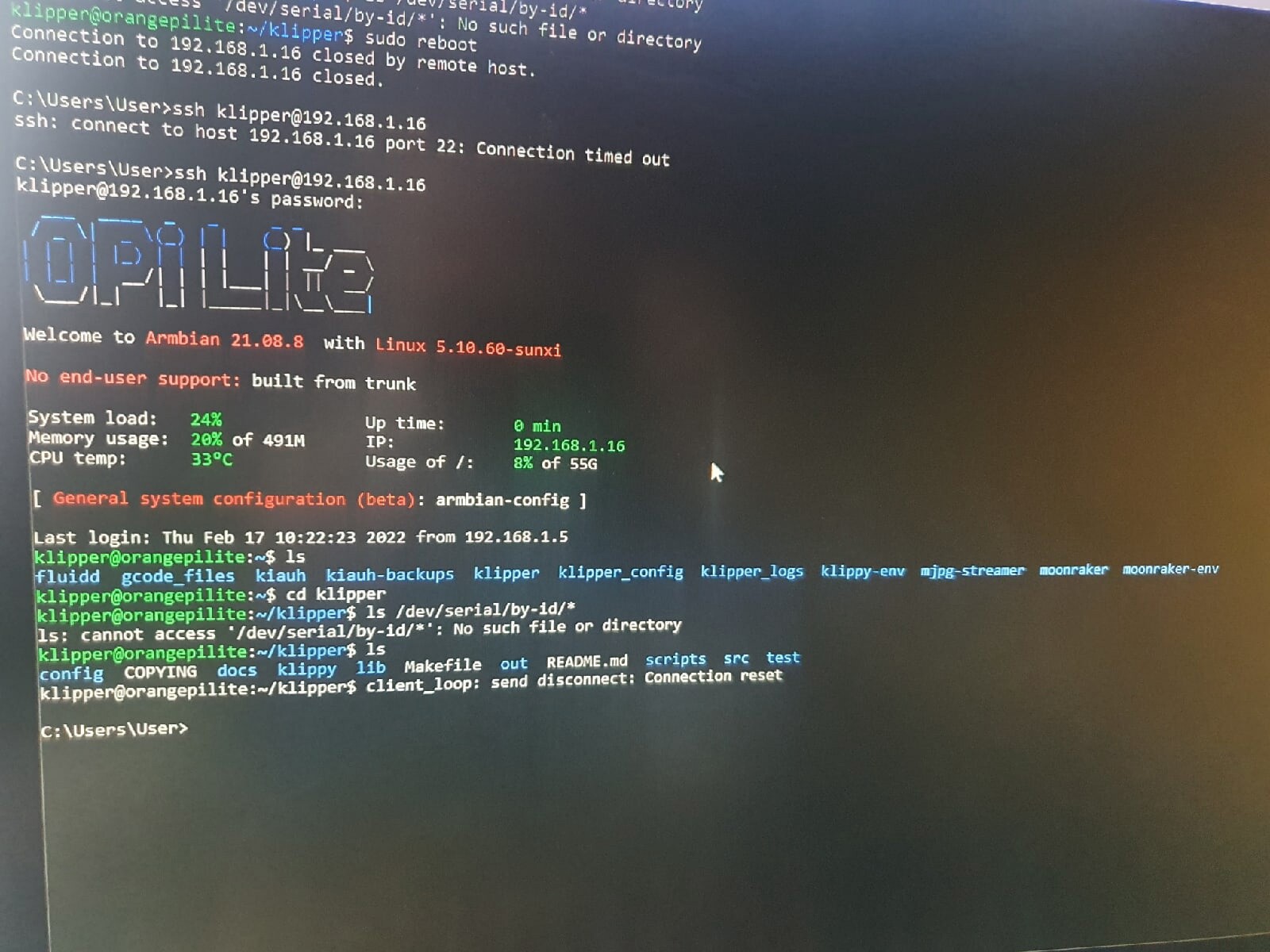 Klipper synchronizing Speed host MCU.